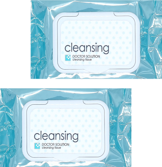 케어존 닥터솔루션 클렌징 티슈 1+1 피부 노폐물을 말끔하게 세정, 1매입, 1개