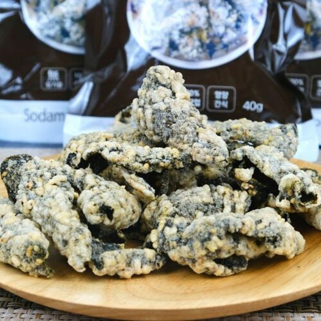 [직접지은 농산물육수로 맛을 낸] 수제 한입 김부각 (국산김 국산찹쌀), 1팩, 2g, 김부각 40g 3봉