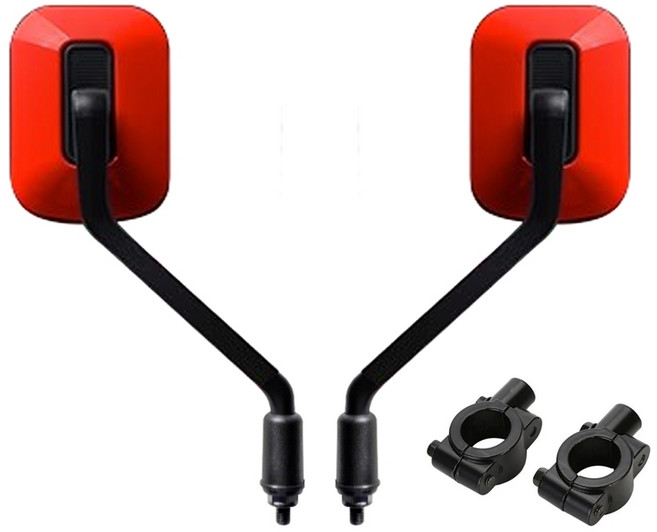 발통마켓 자전거 백미러 사이드미러 8mm 핸들바 장착가능 바이크 전동킥보드, 레드, 1세트