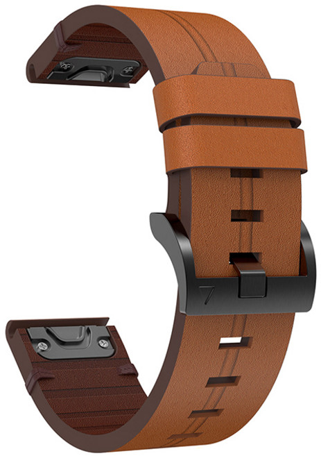 ibits Garmin Fenix8 7X 6S 真皮針紋快拆錶帶 皮質腕帶 棕, 棕色, 1個