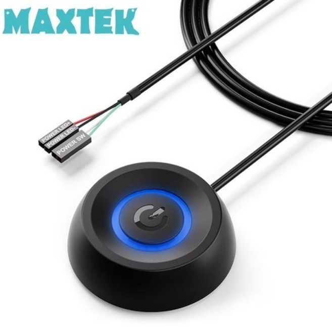 [MAXTEK] 맥스텍 PC 컴퓨터 본체 파워 외부 전원 버튼 스위치 [MT610] [블랙], 1개