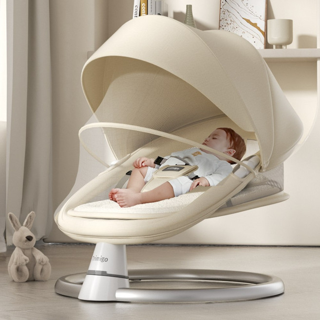 트리미고 전동 아기 바운서 신생아 흔들침대 0-1세 완구 출산 만삭 만월 선물 유아 수면 요람 흔들침대 육아 필수템 혼합 색상