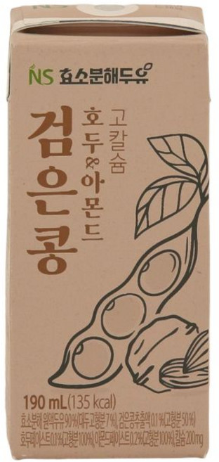 네이처세븐 효소분해 검은콩 호두 아몬드 고칼슘 두유, 24개, 190ml