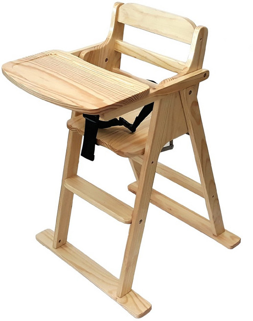 베이비캠프 유아용 접이식 원목식탁의자 vi02, 원목색