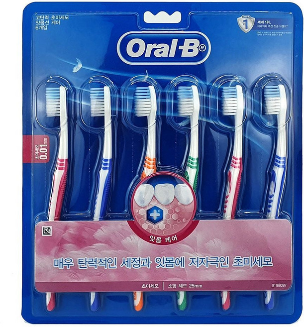 6p 초미세모 칫솔 고탄력 초극세모 잇몸선케어 미세모칫솔 잇몸칫솔