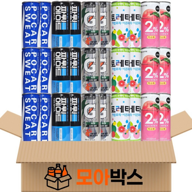 [모아박스] BEST 이온음료 캔음료수 음료 5종 30캔, 1세트, 240ml