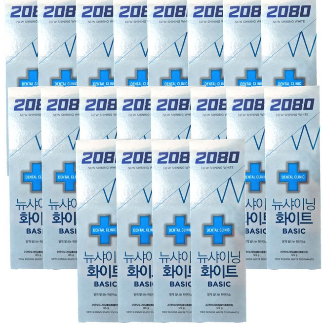 2080 뉴샤이닝 화이트 베이직 치약 미백 125g