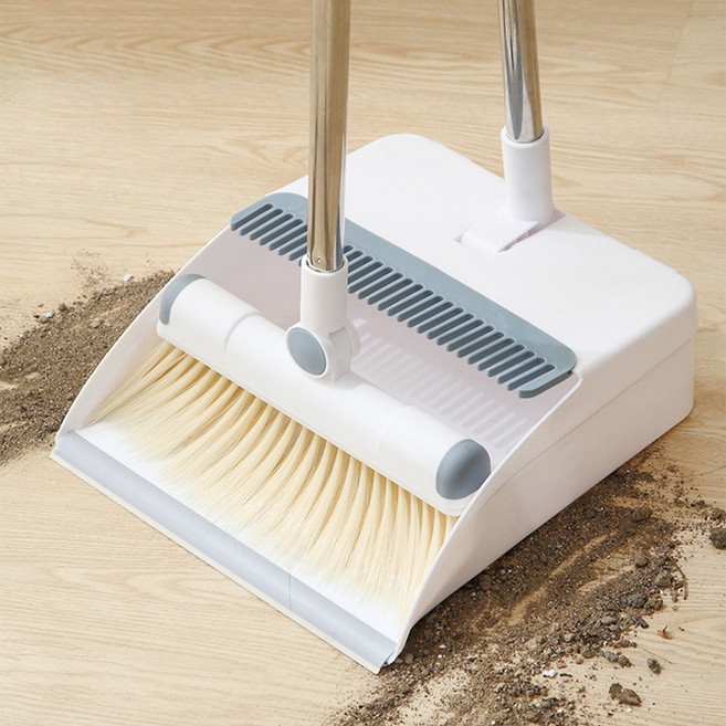 LUNAPOLI 접이식 빗자루 쓰레받기세트, 네이비, 1세트