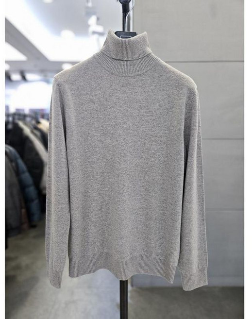 바쏘옴므 남자 베이지 목티 울 니트 폴라티 WSATZ4WN91A 449951