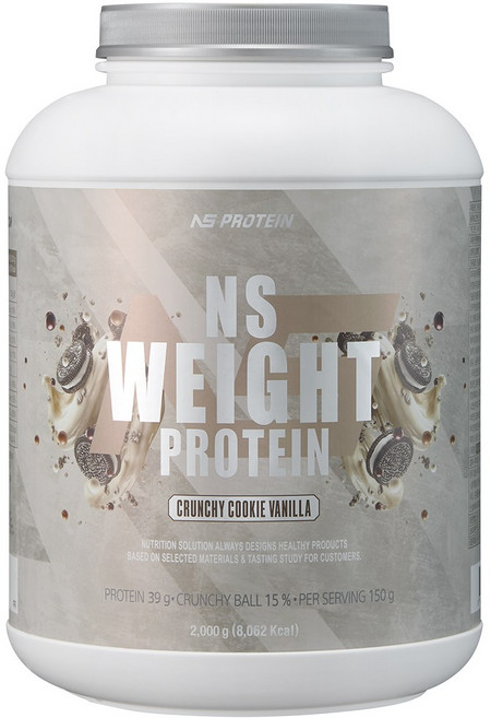 NS 웨이트 프로틴 크런치 쿠키바닐라 벌크업 프로틴 게이너, 1개, 2kg