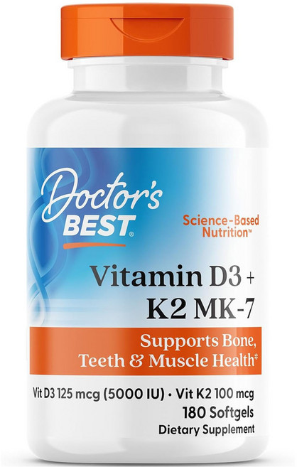 닥터스베스트 닥터스 베스트 비타민 D3 125mcg + K2 MK-7 100mcg 소프트젤, Doctor's Best 비타민D3 + K2 MK-7, 1개, 180정