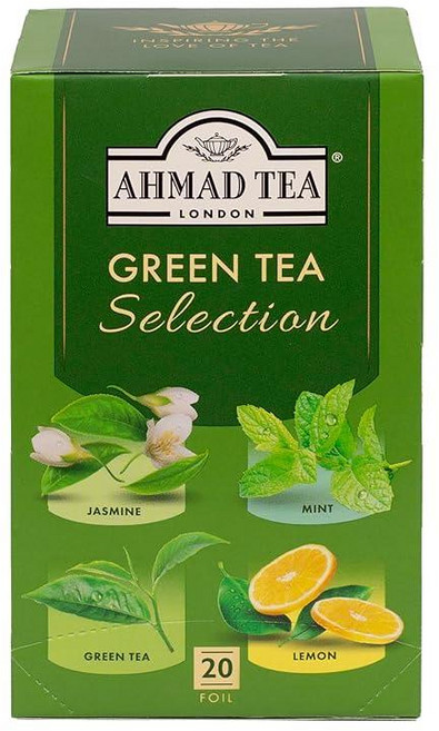 Ahmad Tea 허브 티 콜드 브루 수박 및 민트 티백 아이스 티 20개입 (6팩) - 디카페인, 녹차 버라이어티, 20 Count