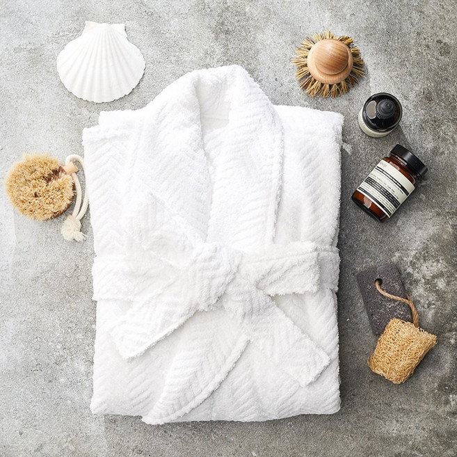 소프트터치 40수 헤링본 프리미엄 호텔 목욕가운 샤워가운, 헤링본 목욕가운_모던화이트, 1개