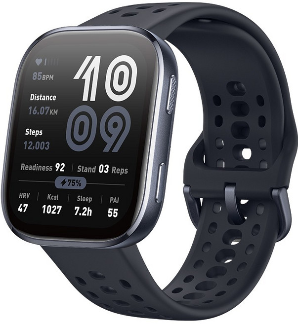 어메이즈핏 Bip 6 스마트워치, 블랙, 46.3mm, GPS + 블루투스