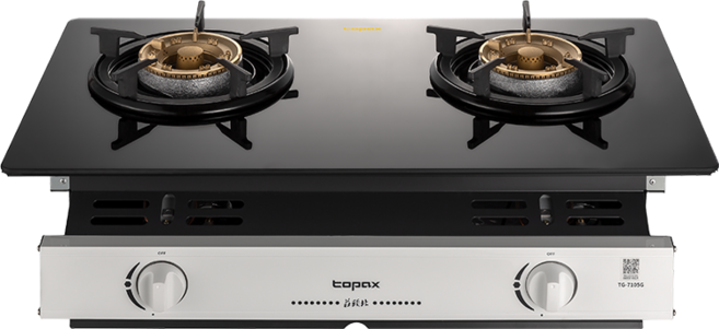 topax 雙口玻璃檯面瓦斯爐 節能安全易清潔, 液化石油氣 (LPG), TG-7105不含安裝
