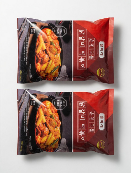 올마레 닭갈비와떡볶이의오묘한조화 춘천국물닭갈비떡볶이 1+1세트메뉴, 1세트, 1.9kg