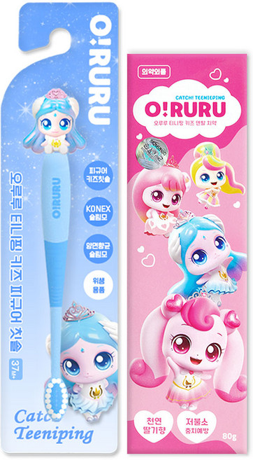 프린세스 캐치티니핑 피규어 칫솔 + 티니핑 덴탈 치약, 사뿐칫솔+덴탈치약, 1세트, 1개입