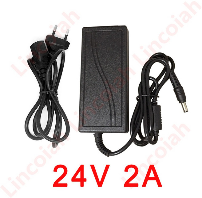 1pcs AC 100-240V-DC 24V 2A 2000MA 전원 어댑터 공급 충전기 DC 5.5-2.5mm2.1mm 변환기 LED 스트립 EUUSUKAU 플러그, 24V 2A UK