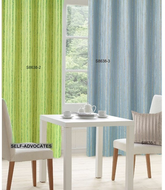 自我主張 簡約清新條紋緹花布窗簾 S8638, 詳見包裝