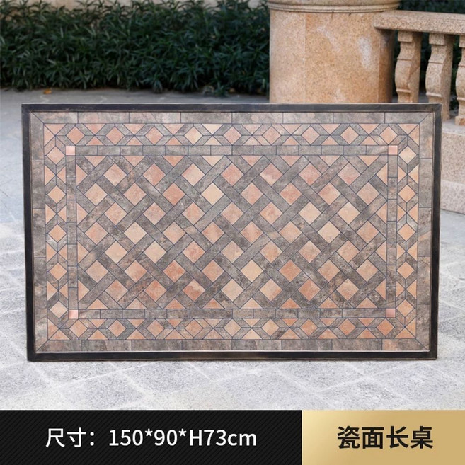 주물테이블 단품 직사각형 야외 아웃도어 식탁 테라스 정원, L. 도자기 긴 테이블 5090CM