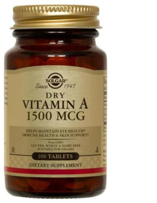 SOLGAR 維他命A錠 1500mcg, 100顆, 1罐