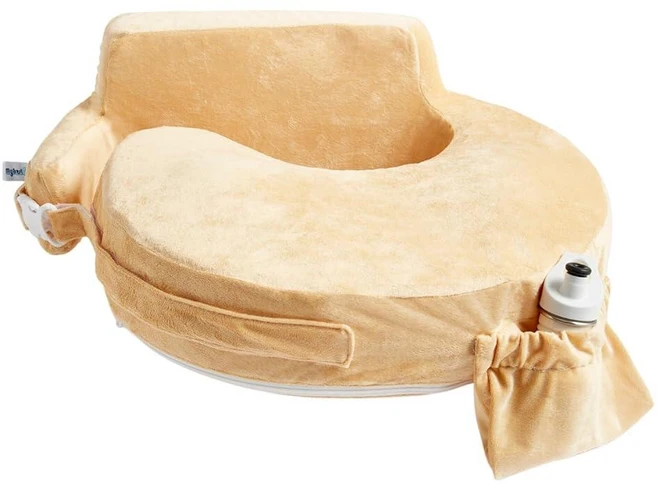 141106 My Brest Friend 슈퍼 디럭스 수유 베개 - 엄마와 아기를 위한 최고의 지지력을 향상된 편안함과 인체 공학적 모유 조절 가능하고 편리한 측면 포켓이 있는, 골드 - 쿠팡