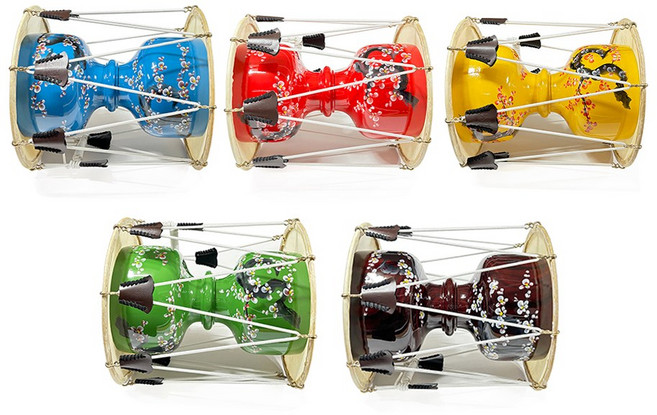 한울림 매화 고고장구 1자 7치 (5가지 색상 고급형 품바 버드리), 노랑, 1개