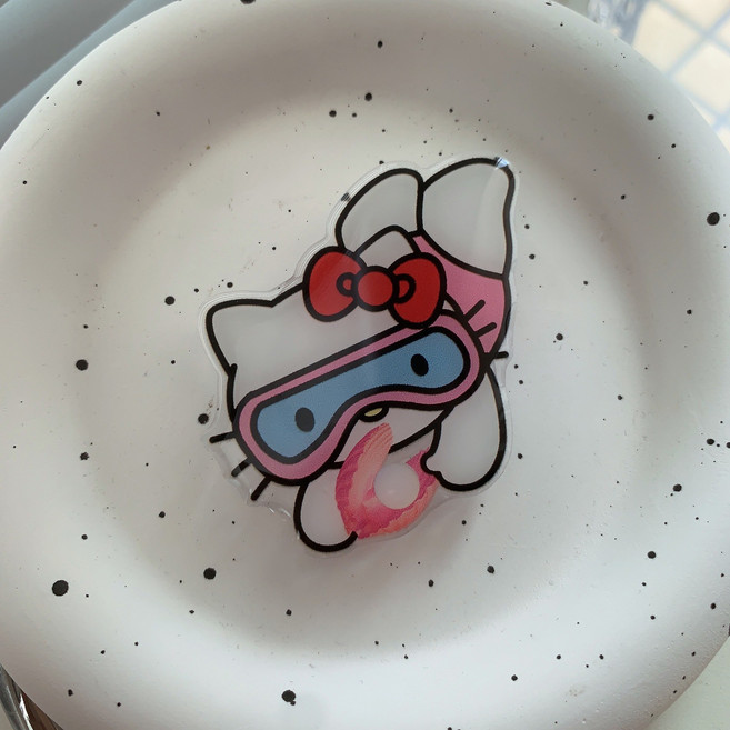 젤리라인 산리오 하와이 태닝 키티 스마트톡 핸드폰거치대, 1개, 진주