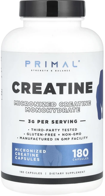 새해 건강을 선물하세요 PrePrimal 크레아틴 캡슐 180정(캡슐 1정당 0.75g) 특별관리진행, PrePrimal크레아틴캡슐180정캡슐1정당075g, 1개 - 쿠팡