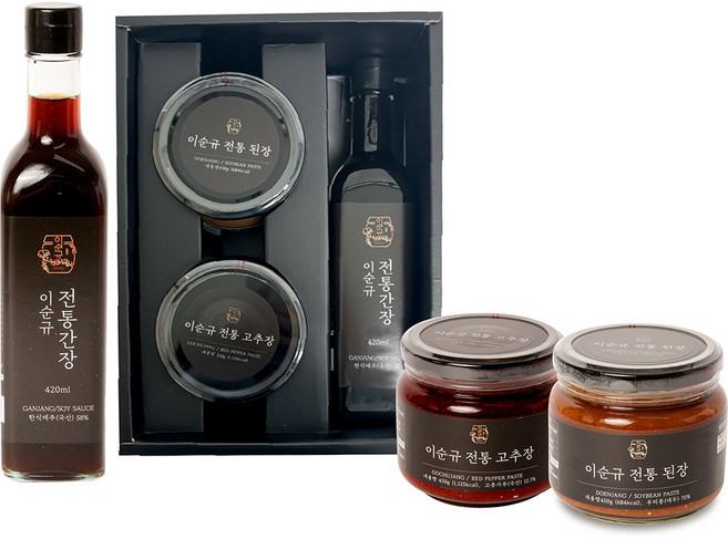 [이순규 전통장] 전통장 세트 (된장450g+고추장450g+ 간장420ml), 450g, 1