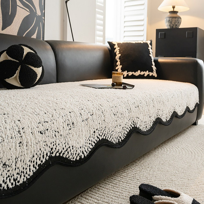 SOFMEA 사계절 소파패드 미끄럼 방지 이형변물결무늬 아메리칸 스타일 짧은 솜털이