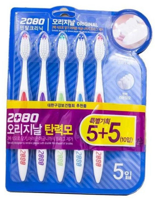 베스트TOP100 2080 오리지날 탄력모 칫솔 10개입, 1개