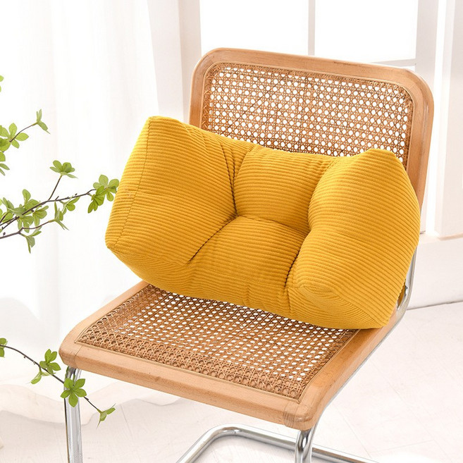 KDNC 허리쿠션 경추 등받이 쿠션 침대 쿠션 소파 등받이, 노란