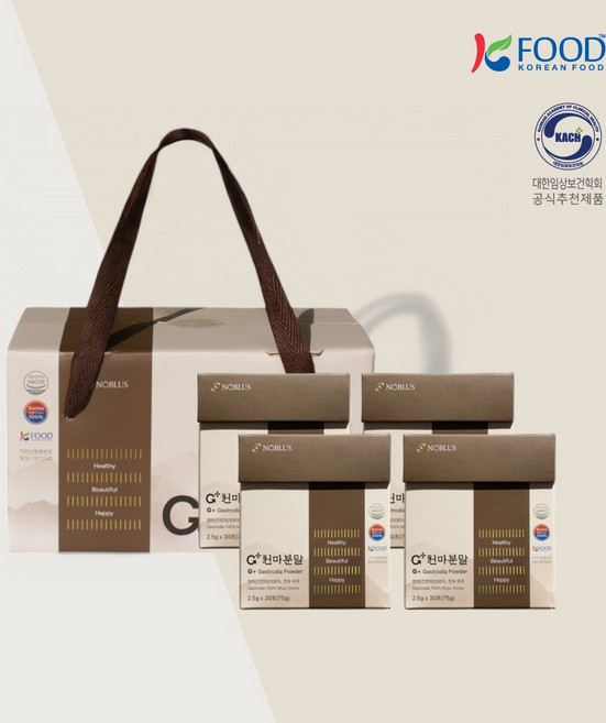 [노블러스] G+지플러스 천마분말 120포(300g) 1등급 천마 분말스틱 가스트로딘 두통개선, 120개, 2.5g