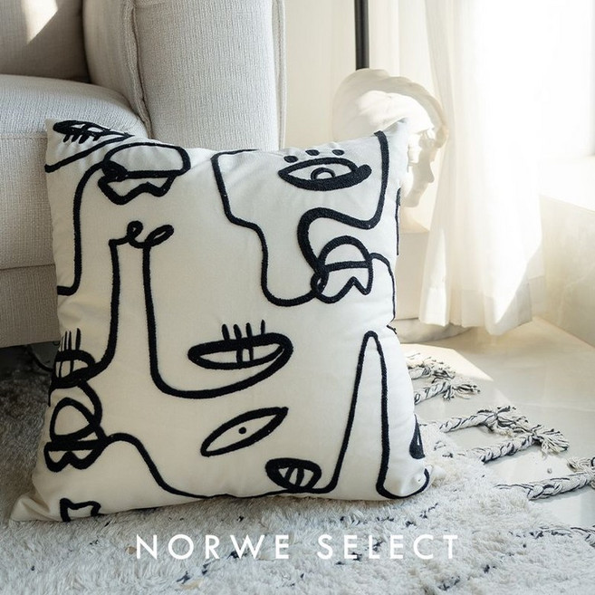 자라홈 st 모로코 부클 꽃 자수 소파 쿠션 커버 거실 침실 호텔 북유럽 인테리어 등받이 방석, F. 45x45cm