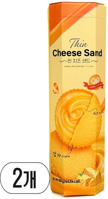 씬 치즈 샌드 크래커, 2개, 80g