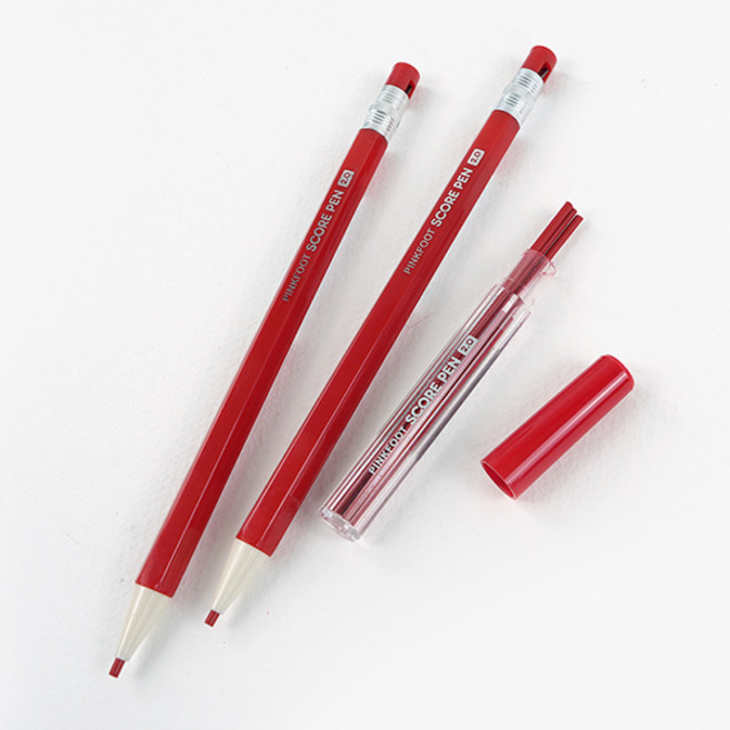 핑크풋 샤프형식 빨간 색연필 채점펜 2.0mm, 채점펜(단품)