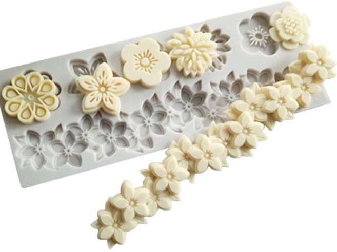 [드그라쎄] 실리콘몰드 - 플라워 레이스 도장 데코 몰드 [6구]