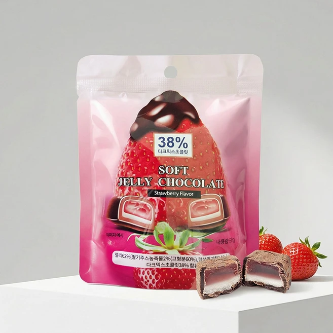 PKJ 소프트 젤리 초코 딸기맛, 3개, 50g - 쿠팡