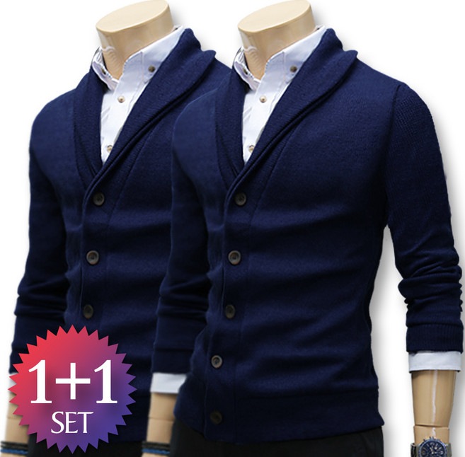 블루포스 슈케리 가디건 1+1 세트 남자 니트 겨울 자켓 남성 점퍼 아우터