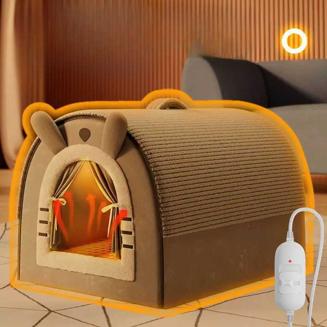 겨울 고양이 집 극세사 보온 침대 하우스 수면 매트, 1개, 3. 회색  담요 S