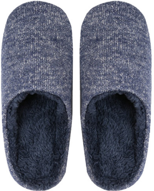 히키스 OKLM 보온 털슬리퍼 남성용, 네이비, 1개