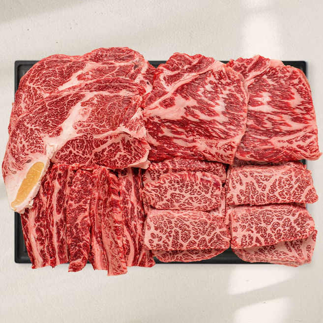 푸드지 마장동 최고급 한우 1++ 투뿔 모듬세트, 1kg, 1개