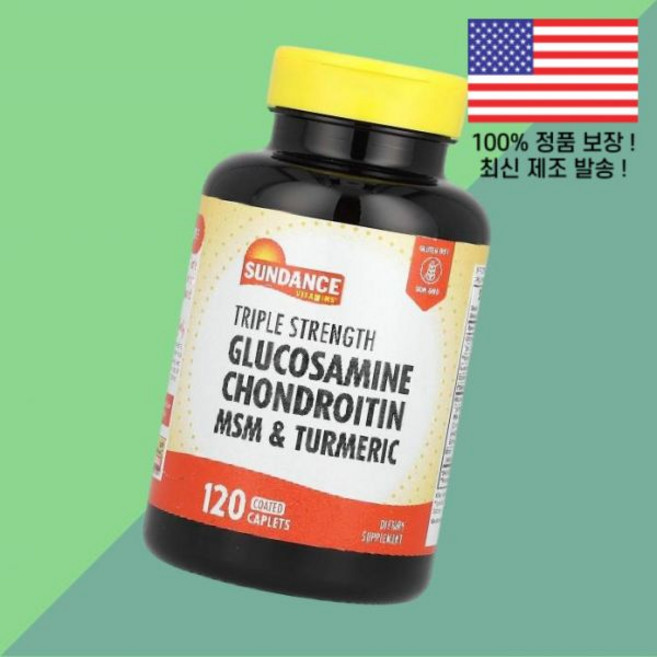 선댄스 비타민 트리플 스트렝스 글루코사민 콘드로이친 콘도로이친 콘드라이친 콘드로이틴 콘드로친 MSM 엠에스엠 유황 강황 터메릭 커큐민 120 코팅캡슐 120정 Sundance, 선댄스 비타민 트리플 스트렝스 글루코사민 콘드로이친 콘, 1개