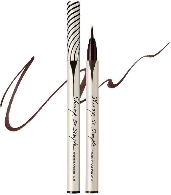 클리오 샤프 쏘 심플 워터프루프 펜 라이너, 2호 브라운, 1개