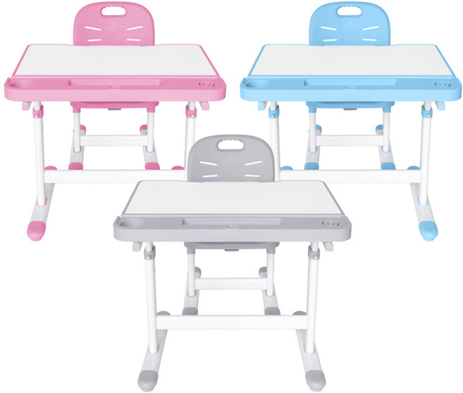 [루나랩 키즈] 어린이 초등학생 책상 첫 책상 의자 세트 LITE, 그레이 (106) + 책 거치대