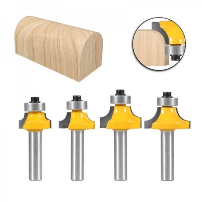 아이베란다 모서리 단면 라운딩 트리머날 6mm 샹크 4개 1세트, 1개, 4개입