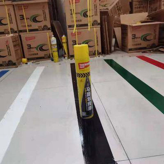 선긋기 기계화선 페인트 도로 주차 공간 농구장 창고 작업장 도로 바닥 스프레이, 흑색내마모선페인트