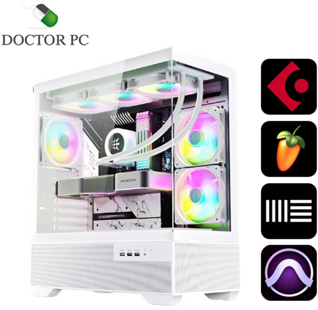 닥터PC 미디작곡 큐베이스 작곡용 컴퓨터 음악작업 조립PC 데스크탑 본체, WIN11 Home, 512GB, 16GB, 라데온 VEGA8, 옵션1. 5600G White