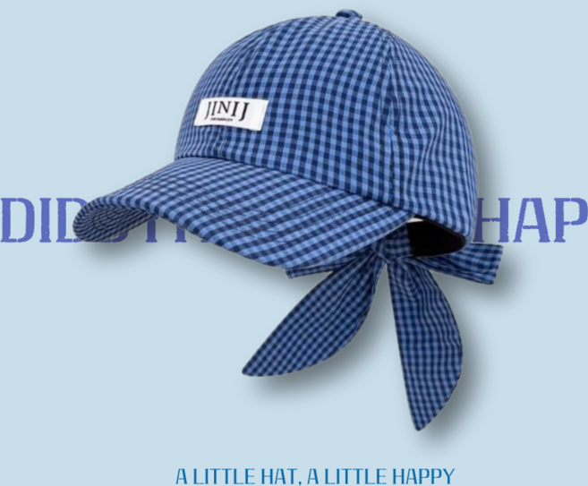 디디햅 여성캡모자 포니테일홀 깅엄체크 코튼 야구모자 물놀이 볼캡 HCAS-CW012